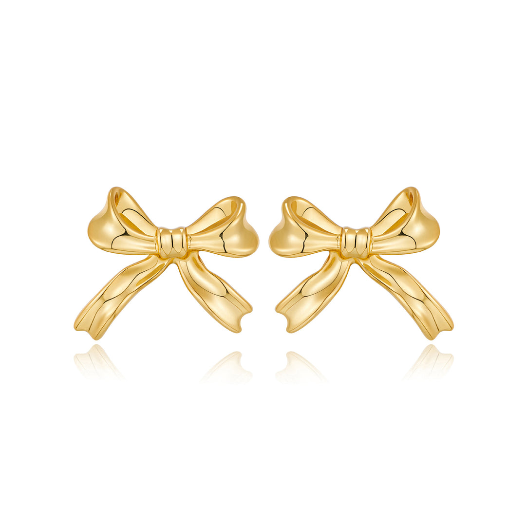 Dainty Bow Stud Gold Plated Earrings