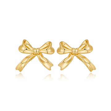 Dainty Bow Stud Gold Plated Earrings