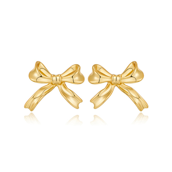 Dainty Bow Stud Gold Plated Earrings