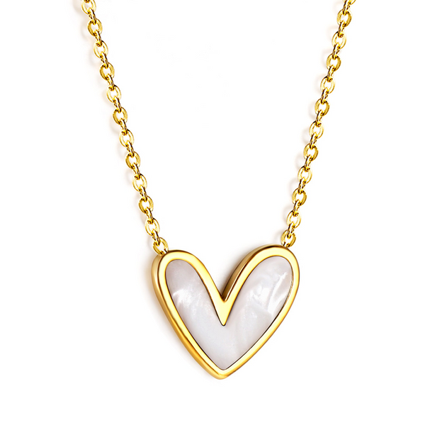 Natural Heart Shell Gold Plated Necklace