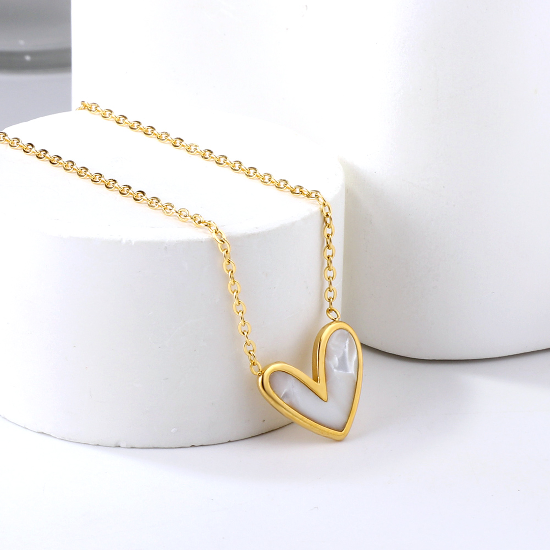 Natural Heart Shell Gold Plated Necklace